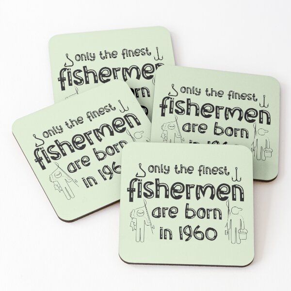 Item preview, "only the finest fishermen are born on in 1960,fishing hobby,vintage 1960" designed and sold by adarth.