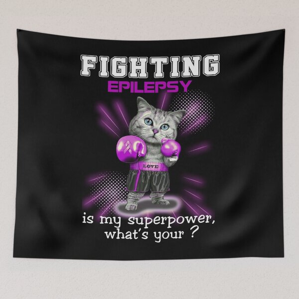Item preview, Funny Cat Fighting Epilepsy Is My Superpower What's Your designed and sold by Kohend.