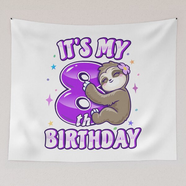 Item preview, Its My 8th Birthday Sloth For Girls designed and sold by pablomendoza.