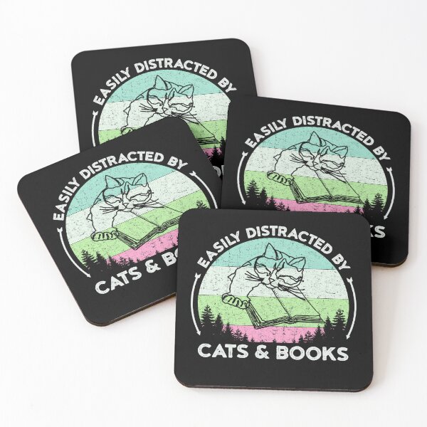 Item preview, Easily Distracted by Cats and Books designed and sold by inkedtee.