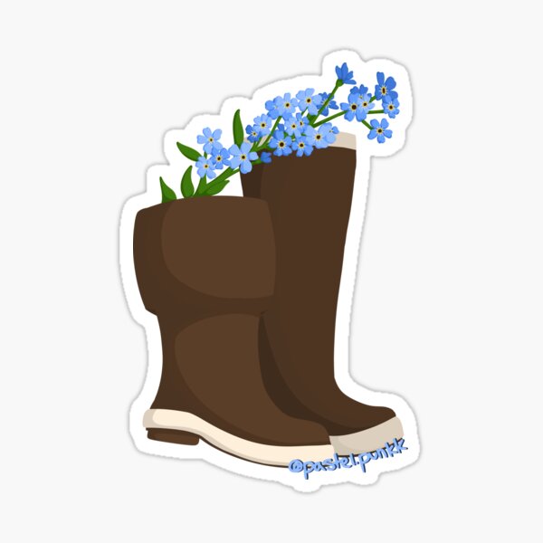 Rain Boots Forget Me Not Sticker