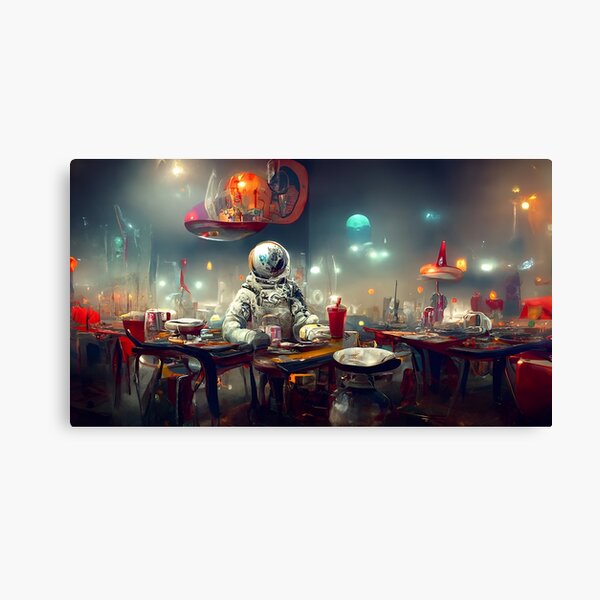 Astronaut at the space bar Canvas Print