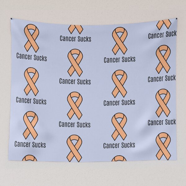 Item preview, Uterine Cancer Sucks Peach Awareness Ribbon designed and sold by Sugar-Magnolia.
