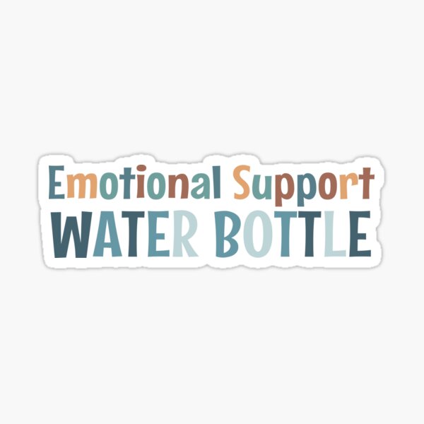 "emotional support water bottle vintage colors" Sticker by