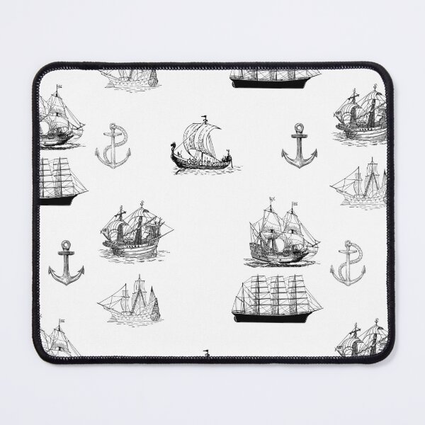 Item preview, Line Art Black and White Sea and Ocean Sail Boats, Ships Collection designed and sold by silviaol.