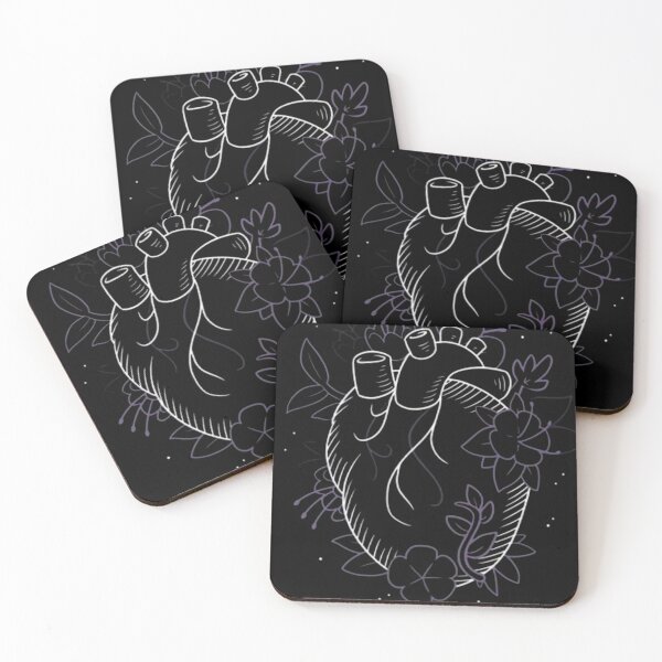 Item preview, anatomy heart & flowers  designed and sold by tees-n-treats.