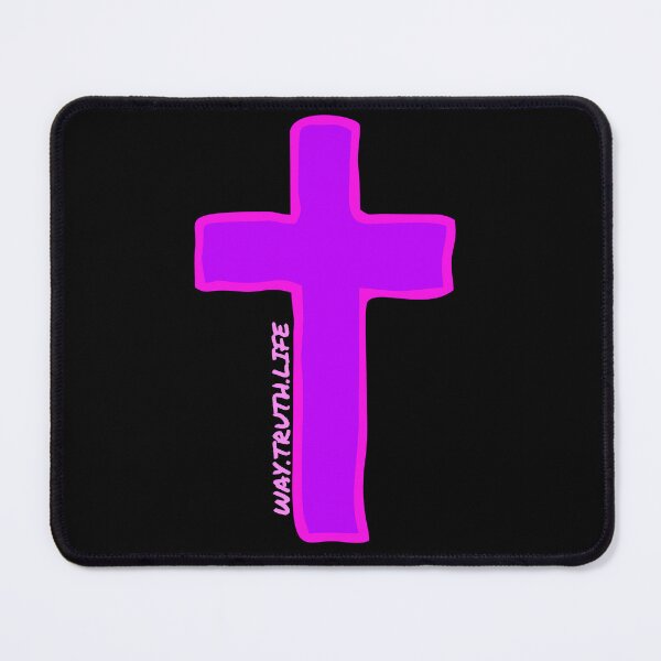 Item preview, Christian Jesus Cross, John 14:6 Bible verse, I am the way, the truth and the life, pink Christian aesthetic designed and sold by Emily Roberts.