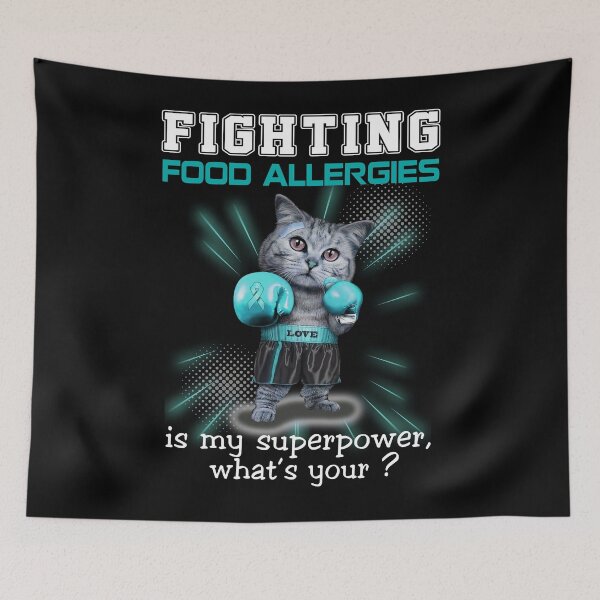 Item preview, Funny Cat Fighting Food Allergies Is My Superpower What's Your designed and sold by Kohend.