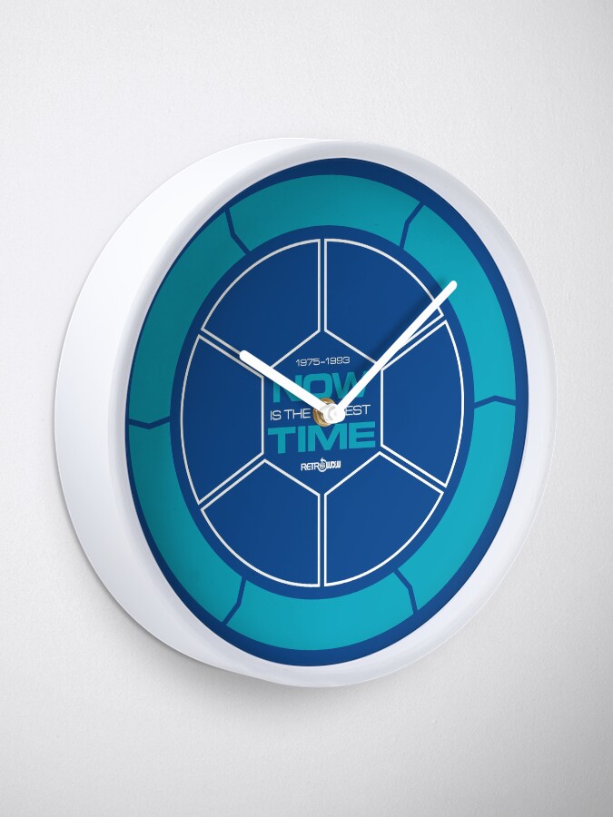 "Now is the Best Time" Clock by retrowdw Redbubble