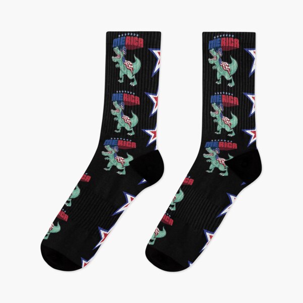 Item preview, Tyrannosaurus Rex USA Flag Roaring Merica in Blk designed and sold by MadMando.