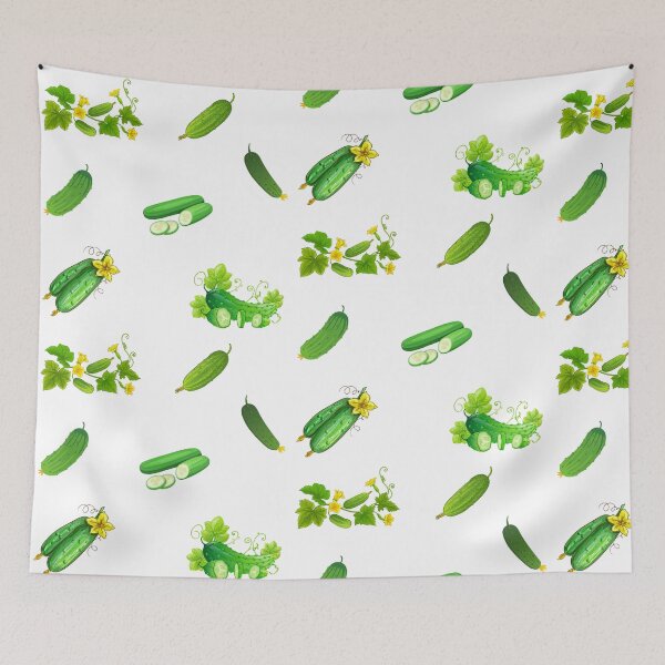 Item preview, Green Cucumbers and Cucumber Flowers  designed and sold by silviaol.