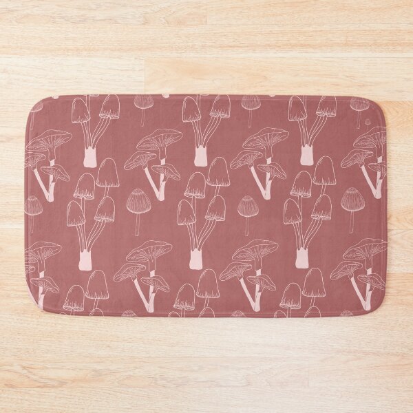 Item preview, Pink different mushrooms shapes pattern designed and sold by Thegentleshop.