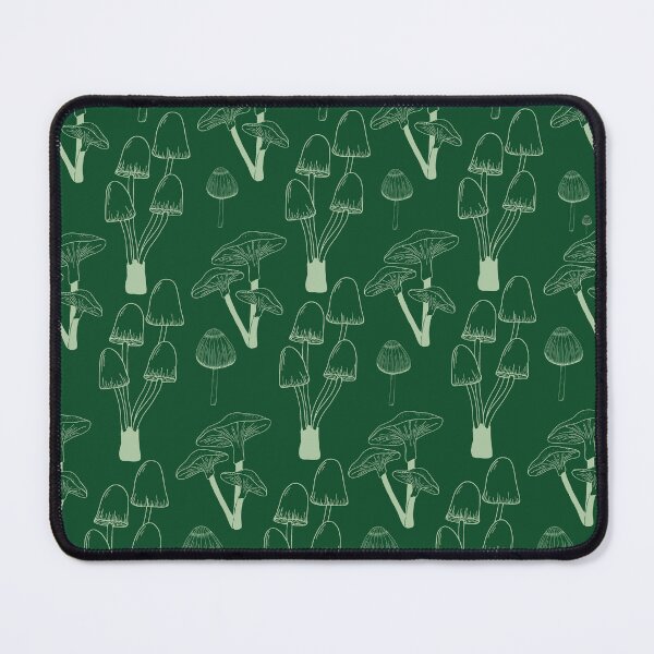 Item preview, Green different mushrooms shapes pattern designed and sold by Thegentleshop.