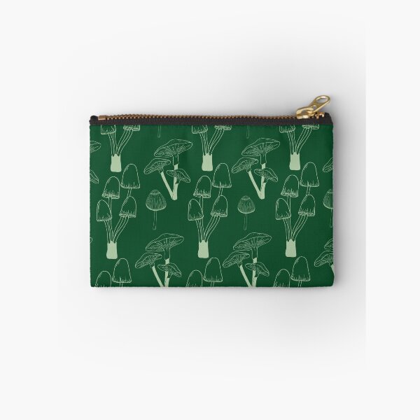 Item preview, Green different mushrooms shapes pattern designed and sold by Thegentleshop.