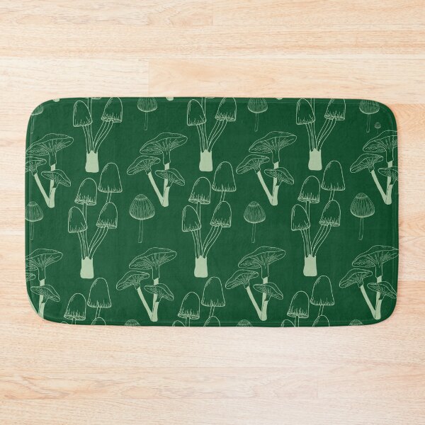 Item preview, Green different mushrooms shapes pattern designed and sold by Thegentleshop.