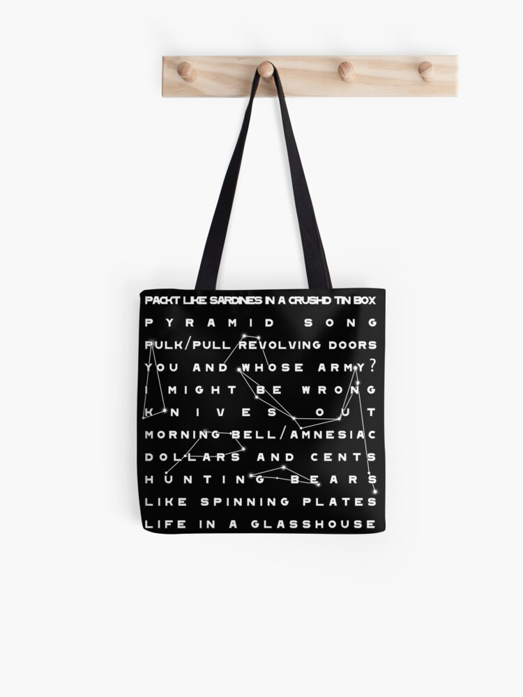 Radiohead Amnesiac Tracklist Tote Bag By Exceedingdeath Redbubble