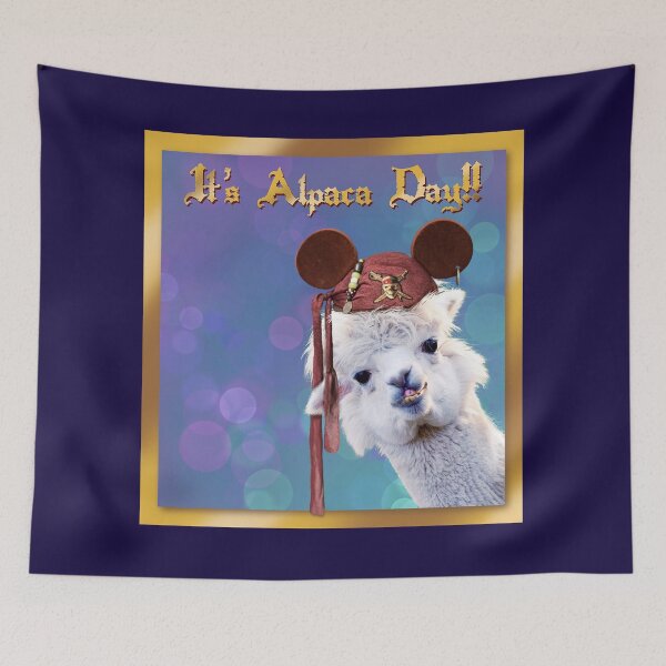 Item preview, Johnny Depp It’s Alpaca Day!! Funny photo of Pirates of the Caribbean Disney ears hat on an alpaca. designed and sold by MunsyArt.