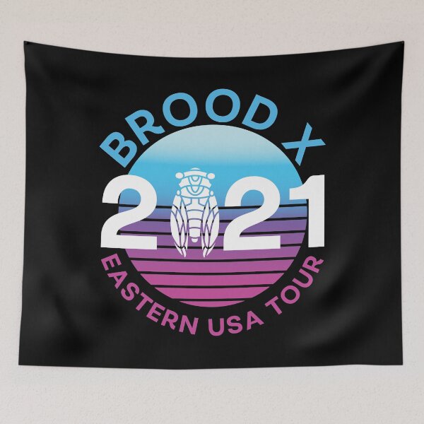 Item preview, Brood X Eastern USA Tour Vaporwave Sunset designed and sold by JanetBatz.