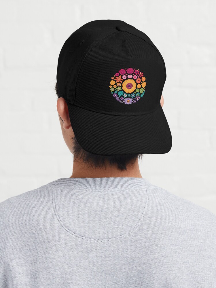 Alternate view of Floral Rainbow (dark) Cap