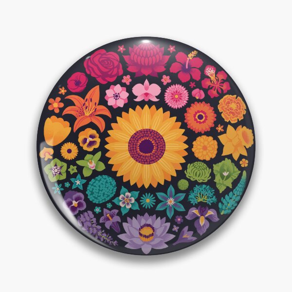 Item preview, Floral Rainbow (dark) designed and sold by Wayne Minnis.