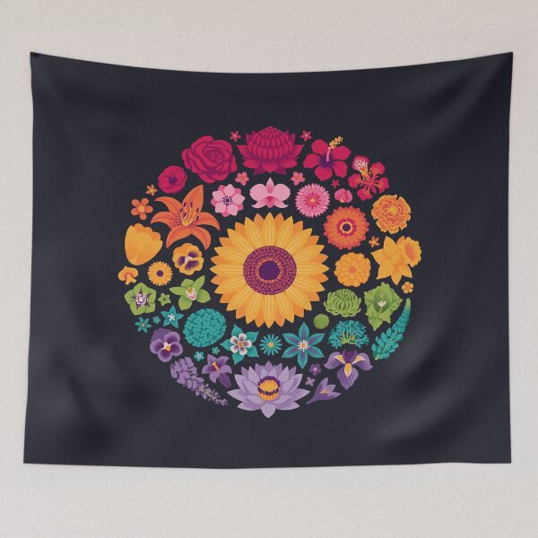Item preview, Floral Rainbow (dark) designed and sold by Wayne Minnis.