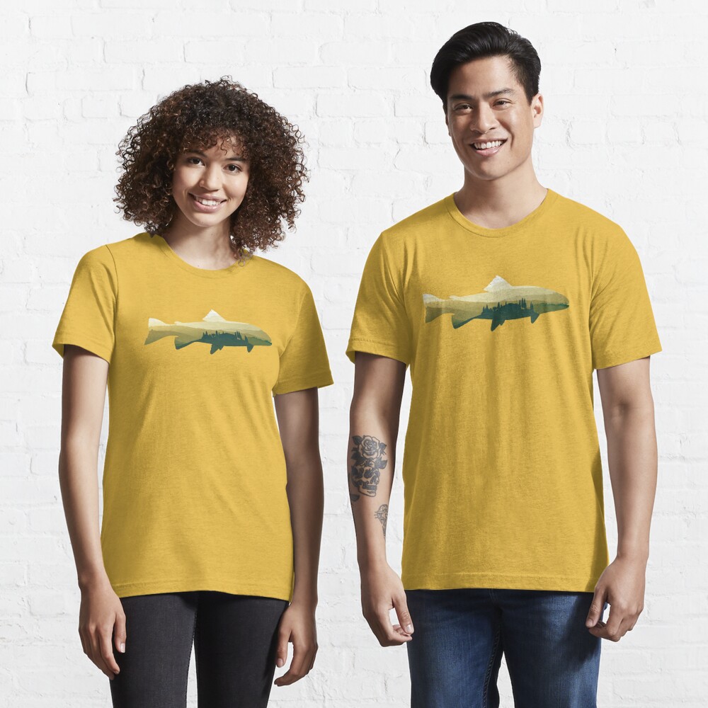 Fish and Mountain shirt, Fisherman Shirt, Mountain Shirt, Fishing Shirt, Fish  Shirts, Nature Shirt Essential T-Shirt for Sale by Nathan Carter