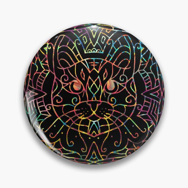 Artikelvorschau, Regenbogen Katze Mandala Strichzeichnungen entworfen und verkauft von Zevy-Darling.