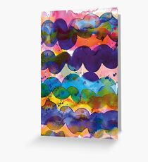 Abstract waves sunset watercolor painting - Colorful tidal Greeting Card