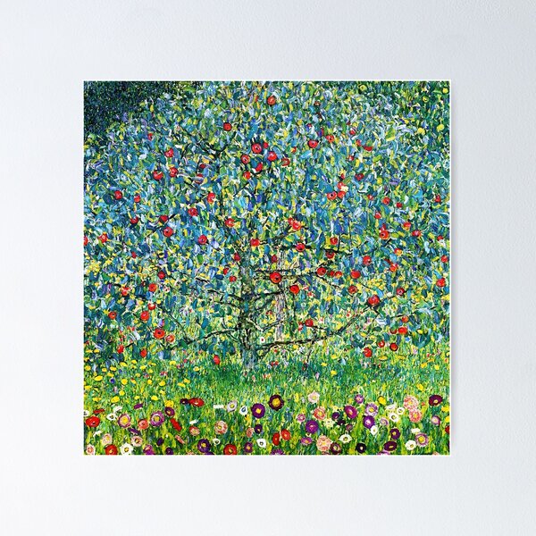 Aperçu de l'œuvre Pommier I par Klimt Peinture à l’huile faite à la main| Pommier Gustav Klimt créée et vendue par TeeARTHY.