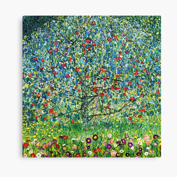 Aperçu de l'œuvre Pommier I par Klimt Peinture à l’huile faite à la main| Pommier Gustav Klimt créée et vendue par TeeARTHY.