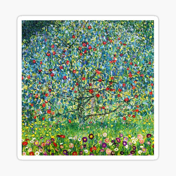 Aperçu de l'œuvre Pommier I par Klimt Peinture à l’huile faite à la main| Pommier Gustav Klimt créée et vendue par TeeARTHY.