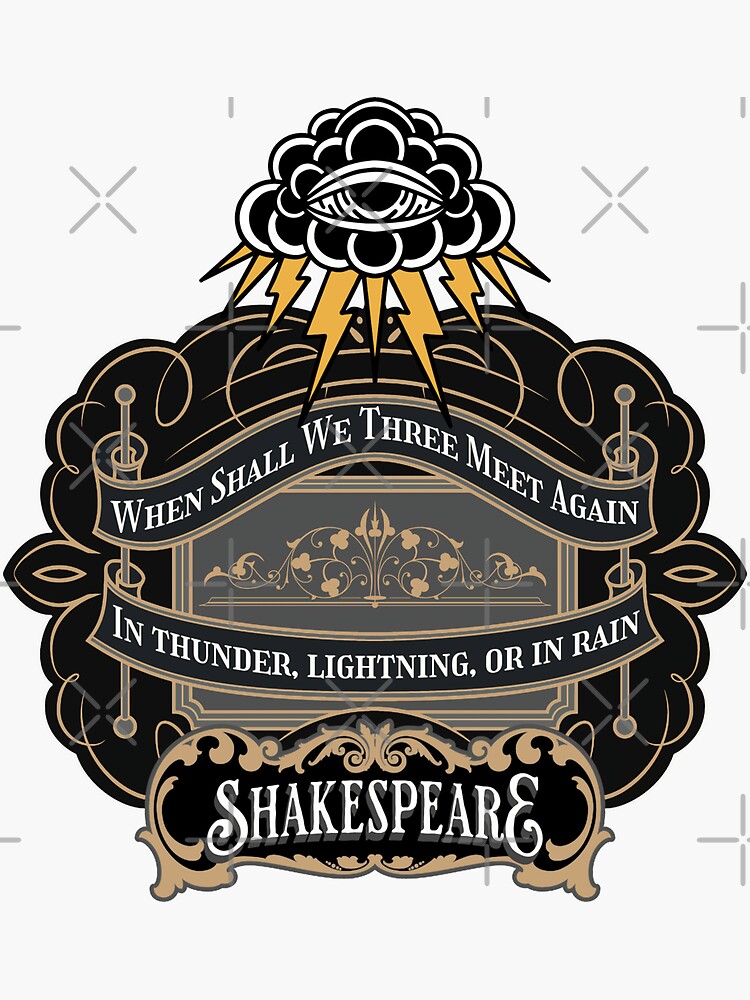 "SHAKESPEARE THUNDER LIGHTNING RAIN QUOTE (PLAIN VERSION)" Sticker