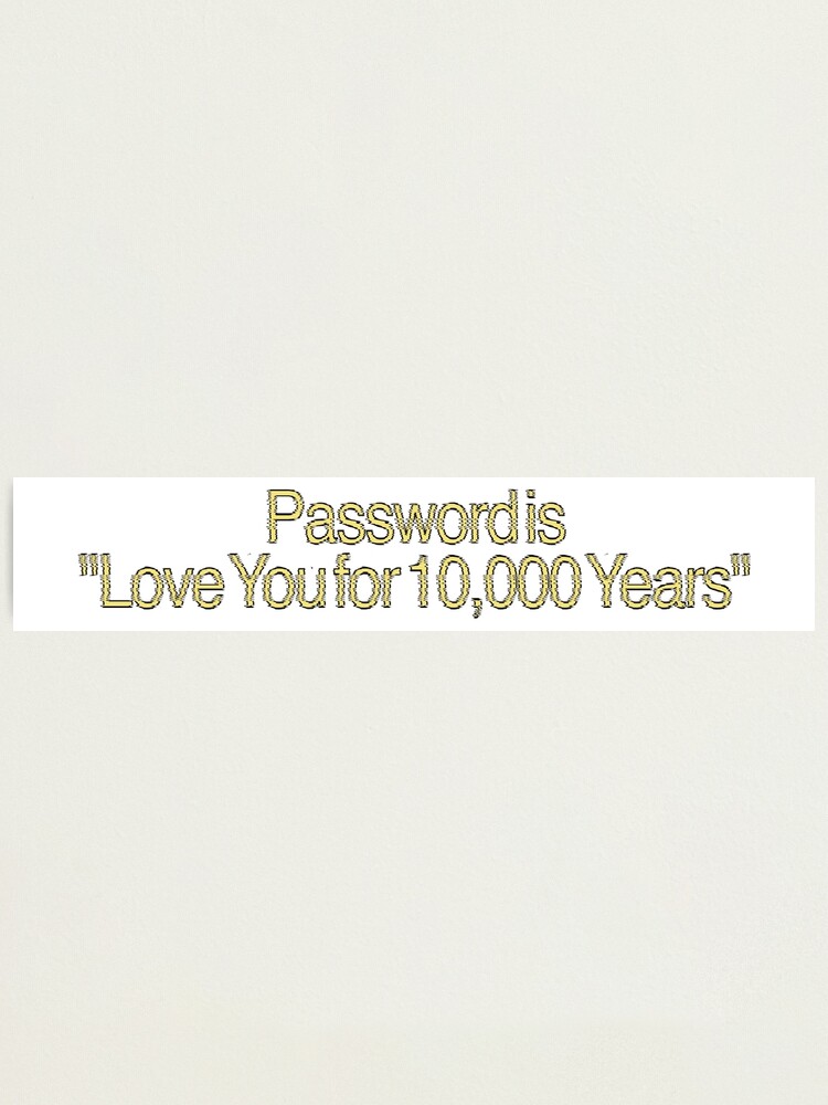 Password Is Love You For 10000 Years Lámina fotográfica «Te amo por 10,000 años - Chungking Express VHS