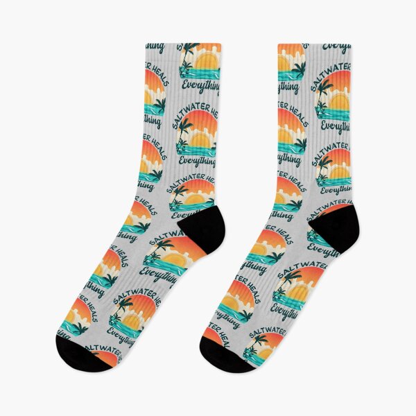 Item preview, Saltwater heals everything, dark text, beach funny ocean vacation, hawaiian palm trees, beach duty sunglasses, travelling lover designed and sold by SGS-.