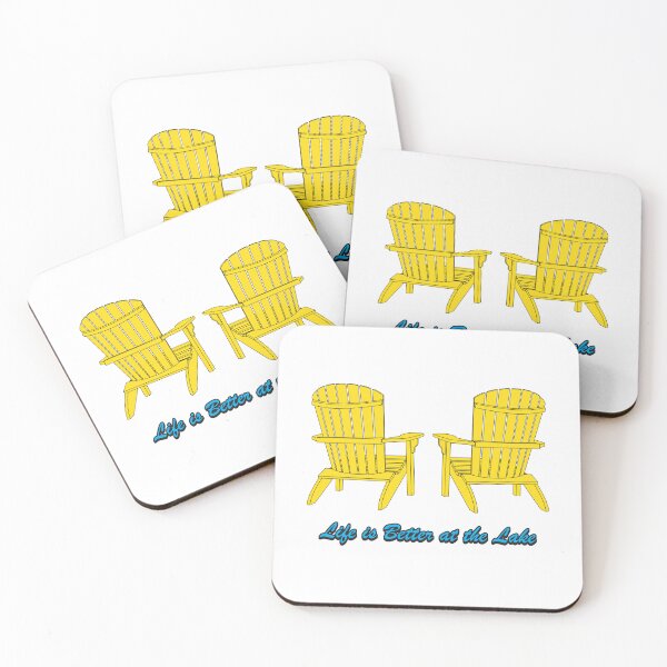 Item preview, Life is Better at the Lake - Yellow Adirondack Chairs designed and sold by BlueSkyTheory.