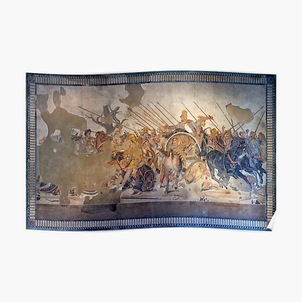 Battle of Alexander the Great and Darius III mosaic Poster