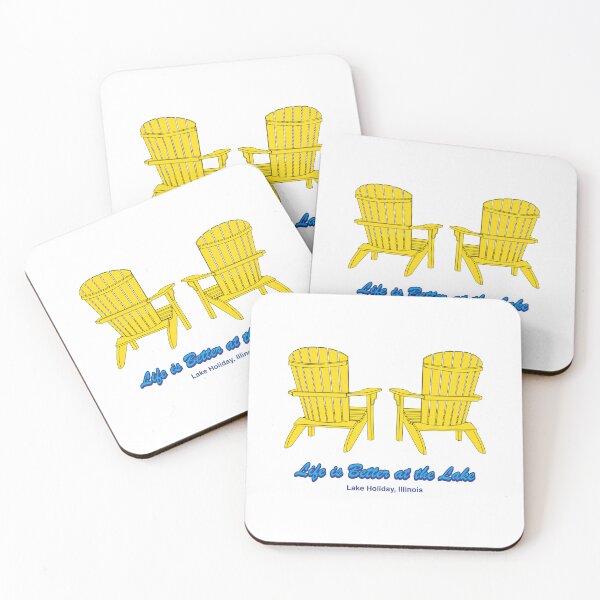 Item preview, Life is Better at the Lake - Yellow Adirondack Chairs - Lake Holiday Spirit Wear designed and sold by BlueSkyTheory.