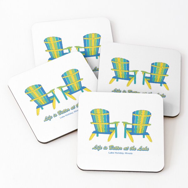 Item preview, Life is Better at the Lake - Multi-color Adirondack Chairs - Lake Holiday Spirit Wear designed and sold by BlueSkyTheory.