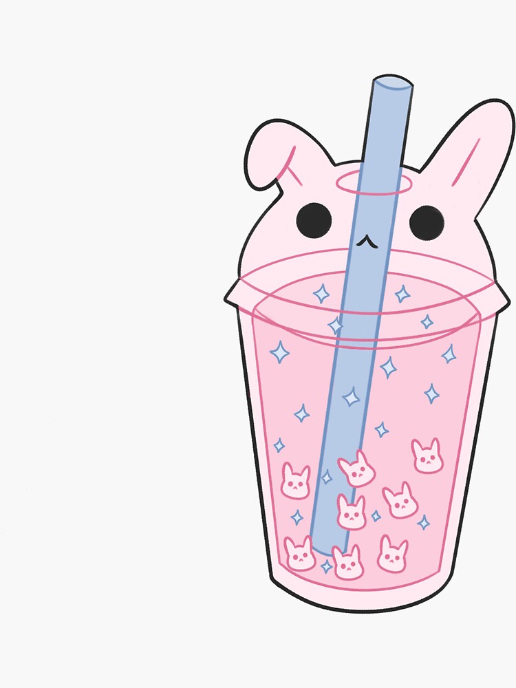 Bunny Boba Sticker By Bubbleppop Redbubble