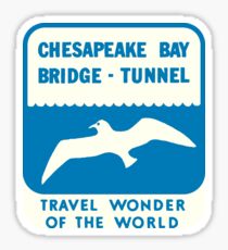 Chesapeake Bay Bridge Tunnel Vintage Travel Decal Sticker