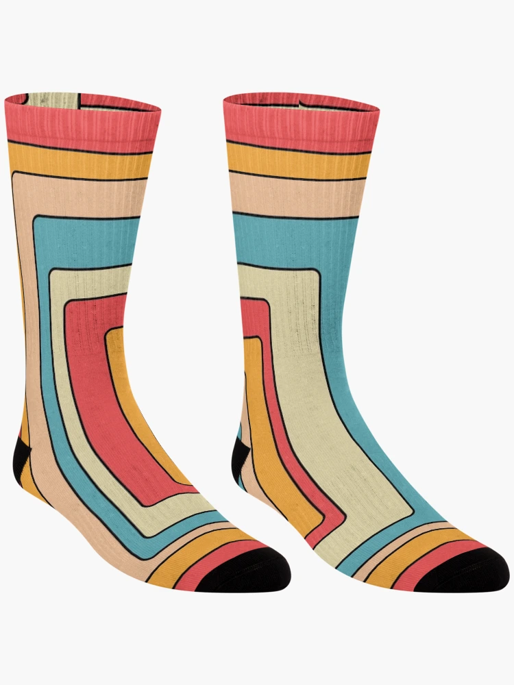 Thumbnail 3 of 5, Socks, Retro Rounded Rectangles designed and sold by Texterns.