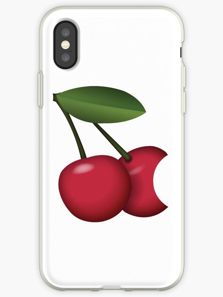 "Cherry emoji Apple bite" iPhone Cases & Covers by meelsmess Redbubble
