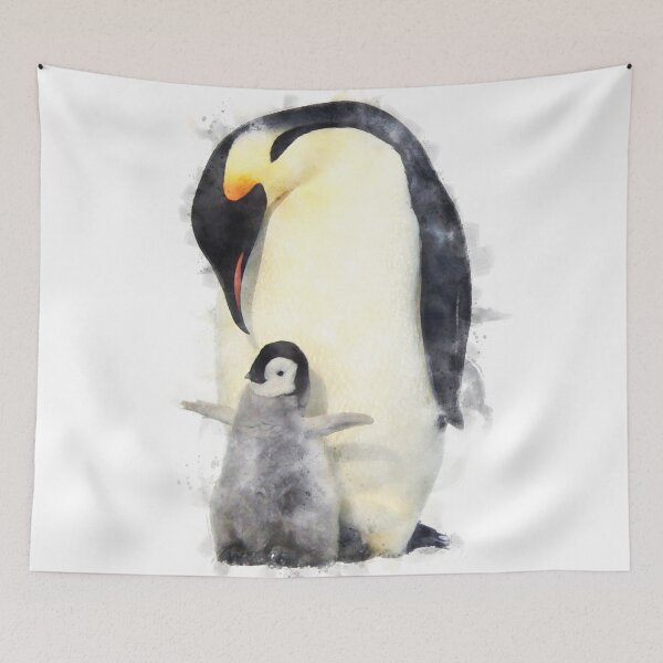 Artikelvorschau, Kaiserpinguine-Aquarell-Grafik entworfen und verkauft von Typeglyphs.