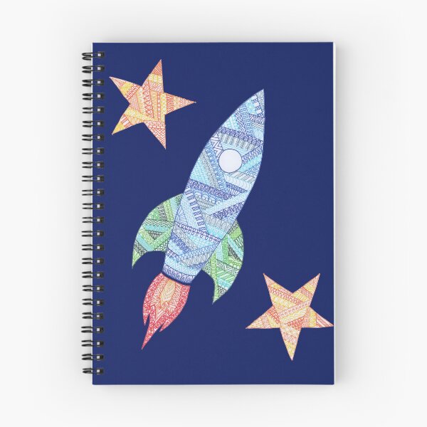 Item preview, Blue Doodle Pattern Rocket designed and sold by SilverBirch14.
