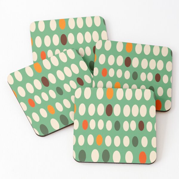 Item preview, Retro Orange And White Oval Pattern On Green designed and sold by DEC02.