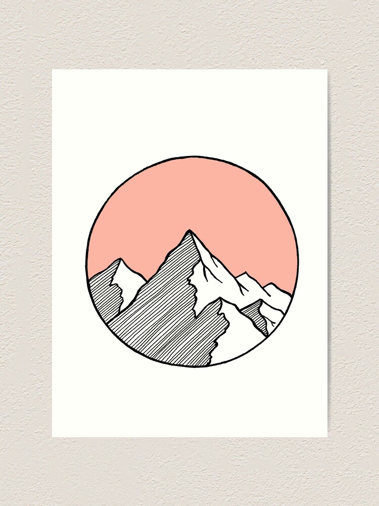 mountains sketch art print by smalltownnc redbubble redbubble