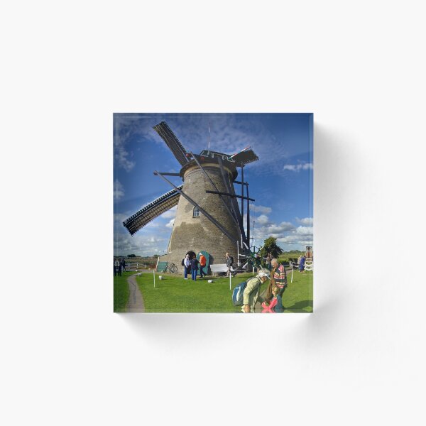 A Kinderdijk Windmill Acrylic Block