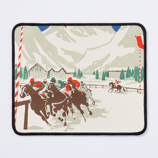 Item preview, AROSA Pferderennen Horse Races 1951 Swiss Vintage Tourism Travel Advertising Poster  designed and sold by retroposters.