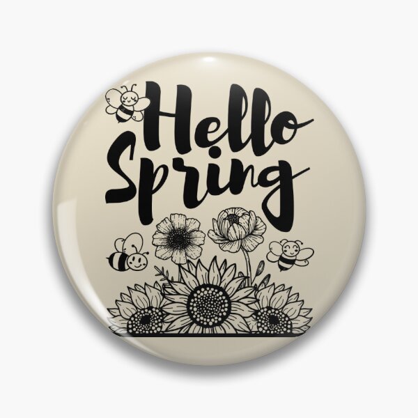 Item preview, Hello Spring (Black Design) designed and sold by TextAndVectors.