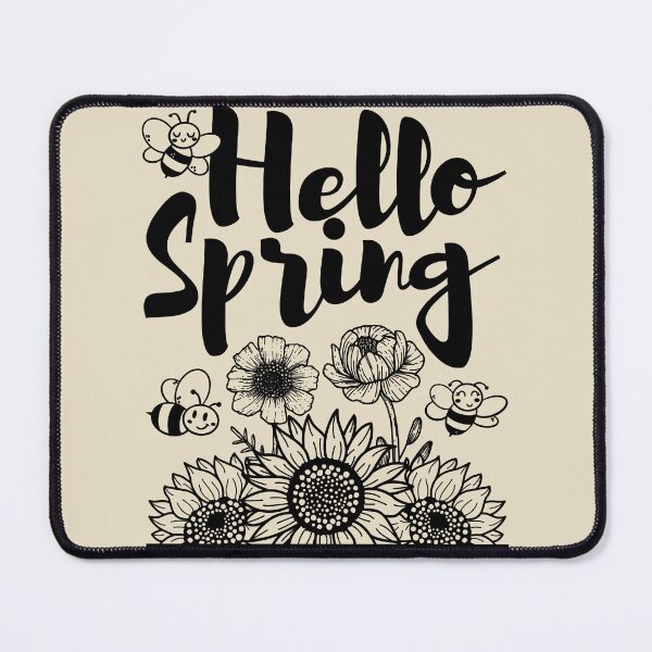 Item preview, Hello Spring (Black Design) designed and sold by TextAndVectors.